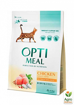 Сухой корм для взрослых кошек Optimeal со вкусом курицы 200 г (3134740)2