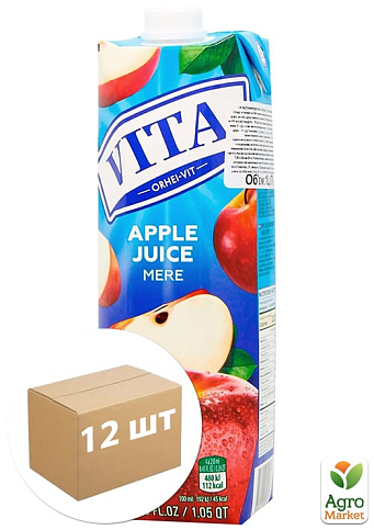 Сок яблочный TM "Vita" 1л упаковка 12 шт