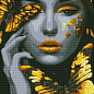 Алмазна мозаїка - Дівчина із золотими метеликами AMO7723