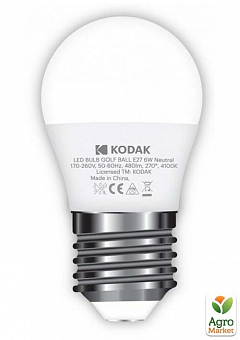 Лампа LED Kodak G45 E27 6W 220V Нейтральний Білий 4100K (6449726)1
