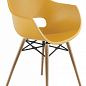 Кресло Papatya Opal-Wox матовый желтый, рама натуральный бук (2841)