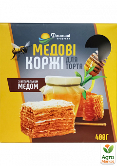Коржі Медові (картон) 400г ТМ "Домашні продукти"2