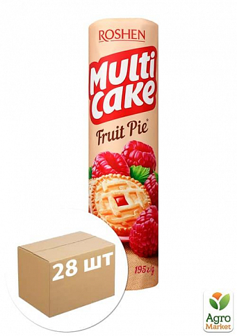 Печиво-сендвіч (малина-крем) ККФ ТМ "Multicake" 195г упаковка 28шт