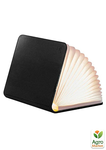 Світильник-книга на акумуляторі Gingko Smart Book натуральна шкіра, чорний (GK12L1)