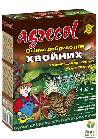 Осіннє добриво для хвойних рослин 0-0-25 ТМ "Agrecol" 1.2кг