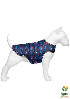 Курточка-накидка для собак WAUDOG Clothes, рисунок "Бэтмен голубовато-красный", M, А 37 см, B 52-62 см, С 37-46 см (504-4003) 2