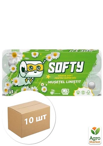 Туалетная бумага (Ромашка) ТМ "Softy" упаковка 10 шт