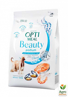 Сухий беззерновий повнораційний корм для дорослих собак Optimeal Beauty Podium на основі морепродуктів 10 кг (3673840)2