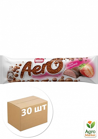 Батончик зі смаком полуниці ТМ "AERO" 30г упаковка 30шт